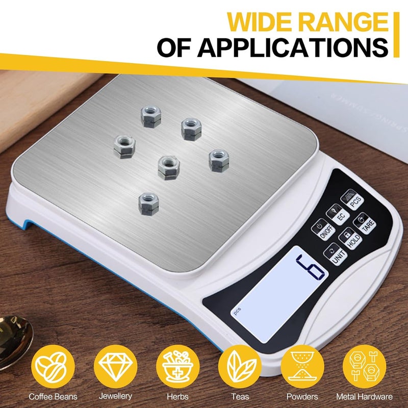 PAKRYS Digital Lab Scale 5000g x 0.1g LCD Display Analytical Balance Jewelry Scale Precision Electronic Scale Scientific Scale 0.1g Accuracy for Laboratory, Kitchen, and Food Measurement (5000g x 0.1g) - Image 4